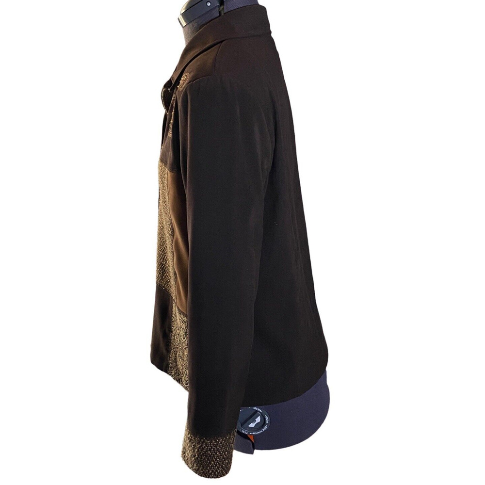 Vintage Notations Patchwork Jacket Womens Pm Brow… - image 5